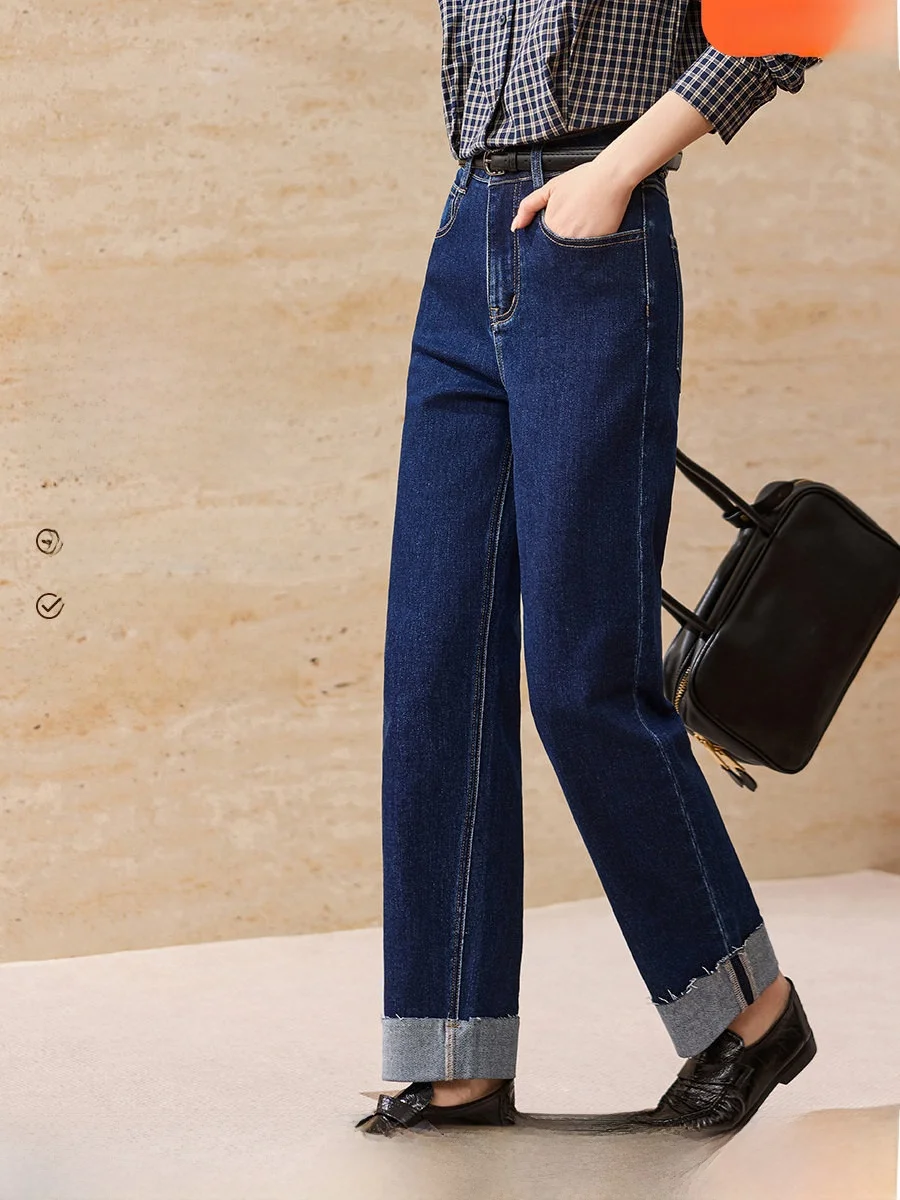 Easy Wear Color Block High Waist Cotton Straight Leg Jeans Spring Season Ladies Fashion Casual Washed Egg Roll Cuff Slim Fit
Easy Wear Color Block High Waist Cotton Straight Leg Jeans Spring Season Ladies Fashion Casual Washed Egg Roll Cuff Slim Fit