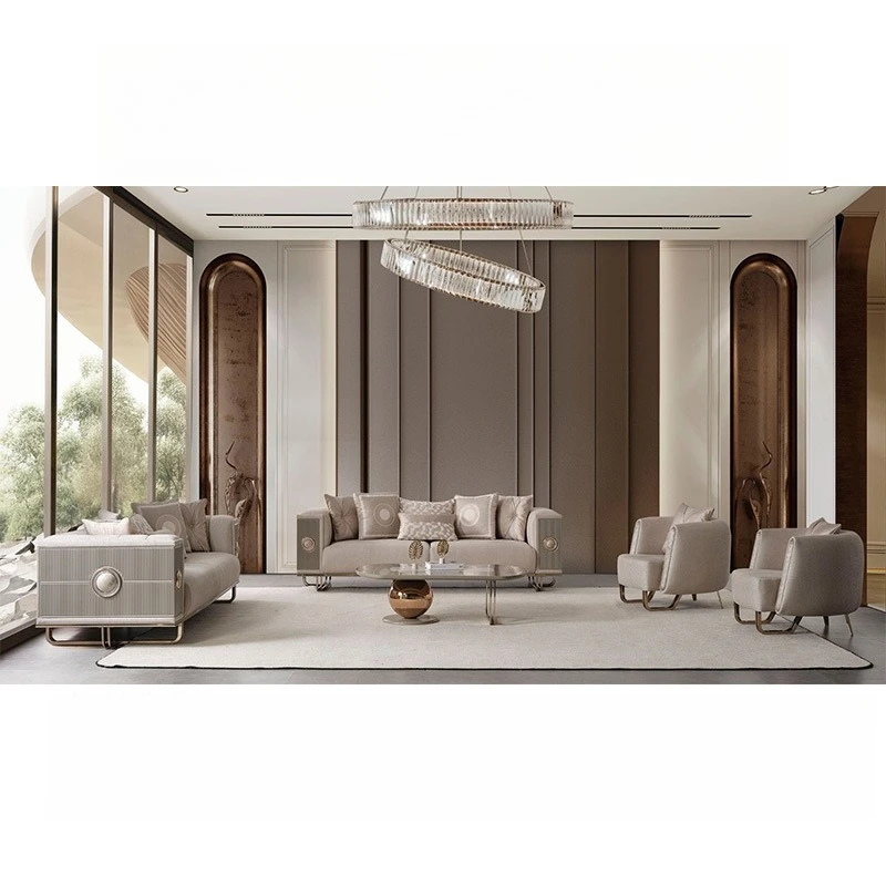 High-end sofa set villa living room light luxury furniture
High-end sofa set villa living room light luxury furniture