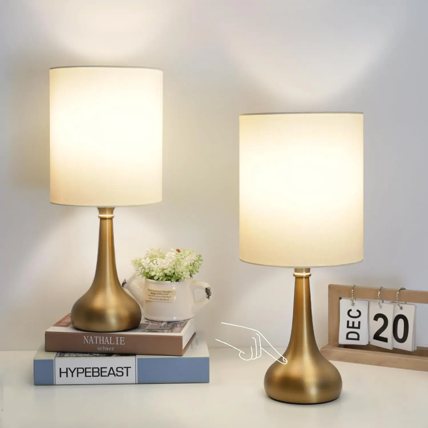 Set of 2 Dimmable Touch Lamps with Brass Base, Night Light for Bedroom Office, Includes LED Bulbs
Set of 2 Dimmable Touch Lamps with Brass Base, Night Light for Bedroom Office, Includes LED Bulbs