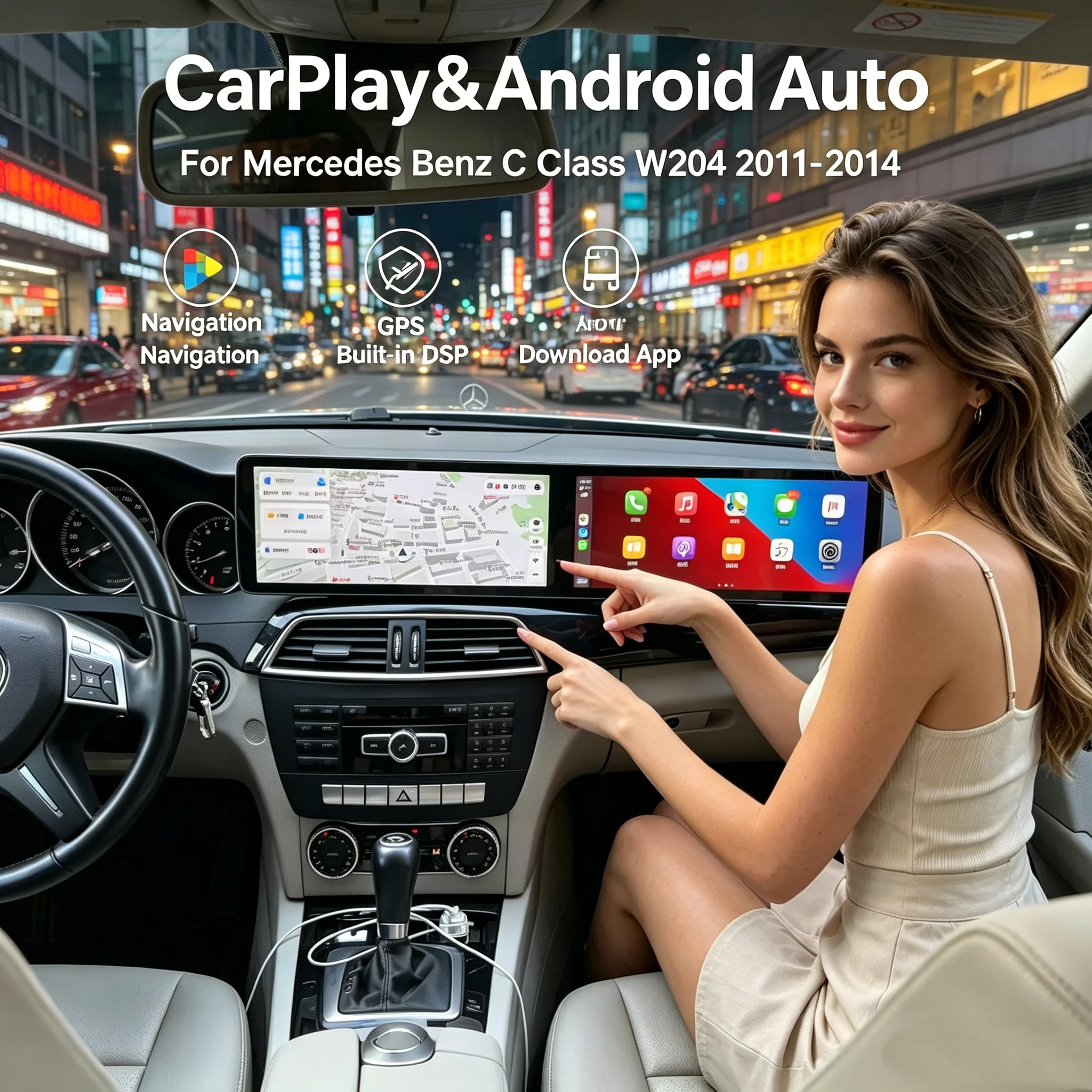 Dual Screen Android Carplay For Mercedes Benz C Class W204 2011-2014 Multimedia Video Player GPS Car Radio Navigation Head Unit
Dual Screen Android Carplay For Mercedes Benz C Class W204 2011-2014 Multimedia Video Player GPS Car Radio Navigation Head Unit