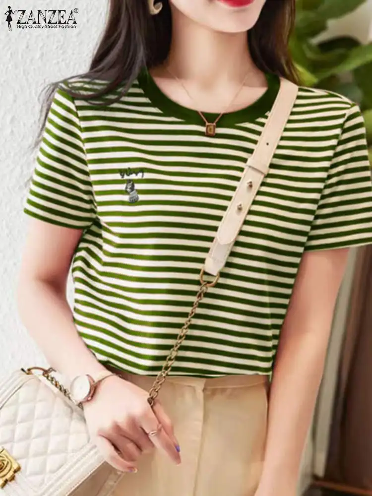 2024 ZANZEA Summer O Neck Short Sleeve Striped Blouse Vintage Party Tunic Tops Women Shirt Fashion Casual Holiday Blusas Chemise
2024 ZANZEA Summer O Neck Short Sleeve Striped Blouse Vintage Party Tunic Tops Women Shirt Fashion Casual Holiday Blusas Chemise