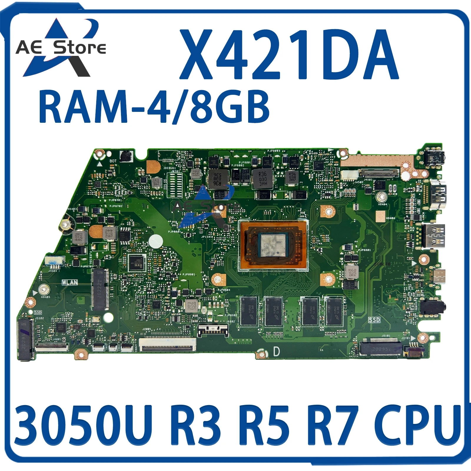 X421DA Mainboard For ASUS X421 X421D X421DAP Laptop Motherboard With 3050U R3 R5 R7 8GB/16GB-RAM UMA
X421DA Mainboard For ASUS X421 X421D X421DAP Laptop Motherboard With 3050U R3 R5 R7 8GB/16GB-RAM UMA
