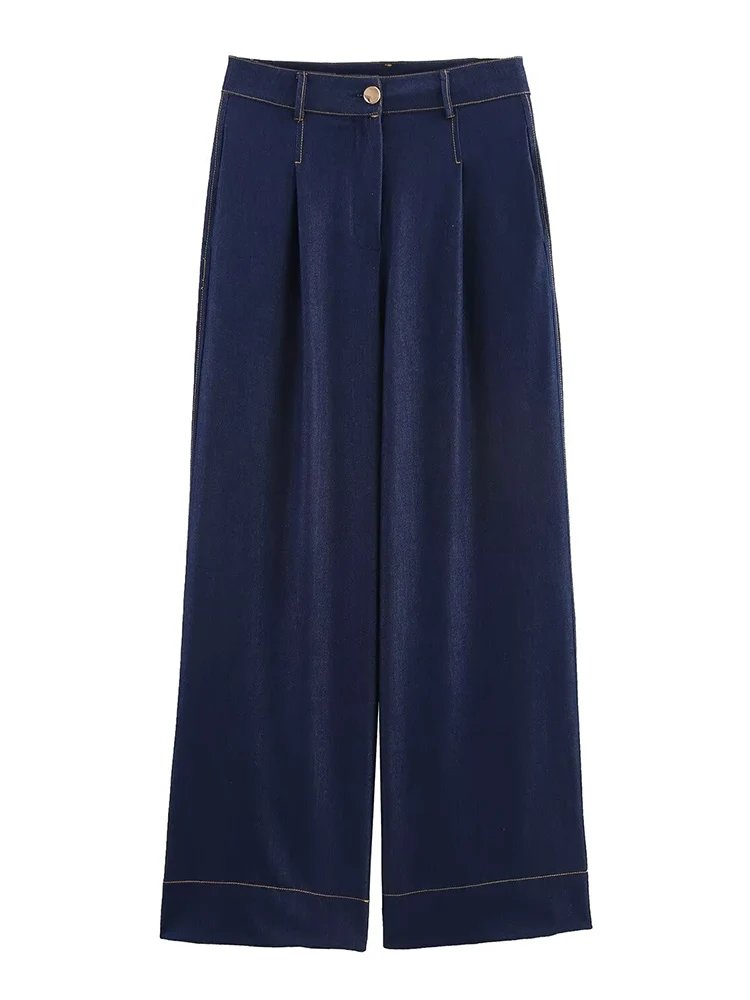 SIYANG Women Fashion Denim Blue Pleated Front Zipper Straight Pants Jeans Vintage High Waist Full Length Female Trousers
SIYANG Women Fashion Denim Blue Pleated Front Zipper Straight Pants Jeans Vintage High Waist Full Length Female Trousers