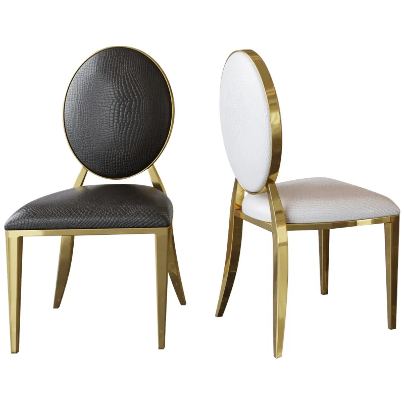 Light luxury modern simple round dining chair stainless steel leather fabric home
Light luxury modern simple round dining chair stainless steel leather fabric home