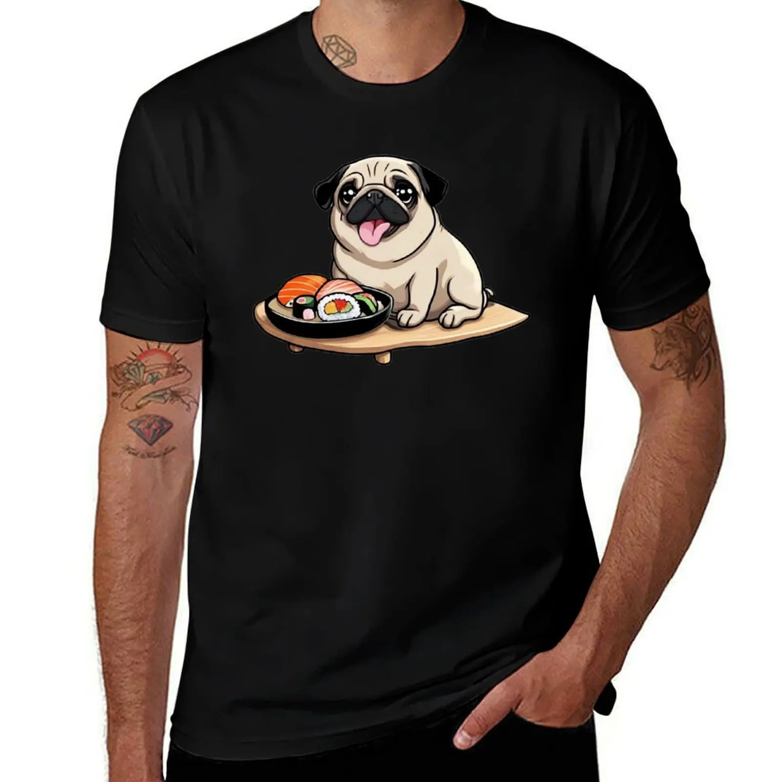 Pug eating sushi T-Shirt tees cute tops T-shirts oversize kawaii clothes mens cotton t shirts
Pug eating sushi T-Shirt tees cute tops T-shirts oversize kawaii clothes mens cotton t shirts
