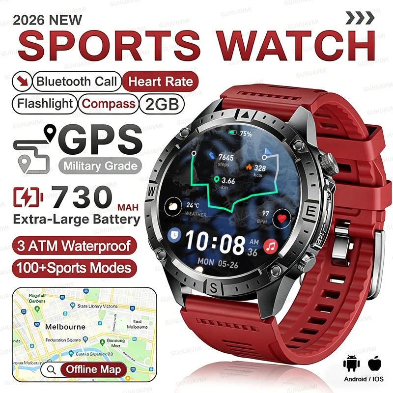 TANK Military Grade GPS Offline Maps Smart Watch 2GB 730mAh 3ATM Waterproof Sports Compass Heart Rate Bluetooth Call Watch 2026
TANK Military Grade GPS Offline Maps Smart Watch 2GB 730mAh 3ATM Waterproof Sports Compass Heart Rate Bluetooth Call Watch 2026