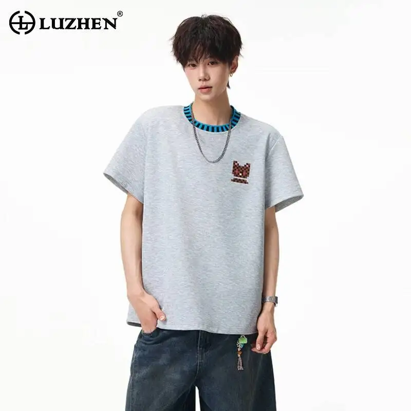 LUZHEN 2026 Summer Logo Printed Pattern Short Sleeve T-shirts Men's Fashion Handsome Korean Original Casual Tops Pullover JY7189
LUZHEN 2026 Summer Logo Printed Pattern Short Sleeve T-shirts Men's Fashion Handsome Korean Original Casual Tops Pullover JY7189
