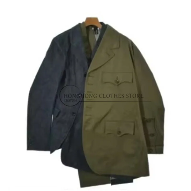 Two-color patchwork irregular design coat - Western-style trend structure custom-made suit jacket
Two-color patchwork irregular design coat - Western-style trend structure custom-made suit jacket