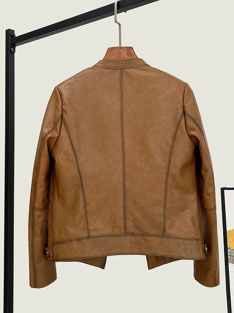 2025 Spring New High Quality Genuine Real Leather Coat Women's Fashion Stand-up Collar All-Match Sheepskin Loose Jacket
2025 Spring New High Quality Genuine Real Leather Coat Women's Fashion Stand-up Collar All-Match Sheepskin Loose Jacket