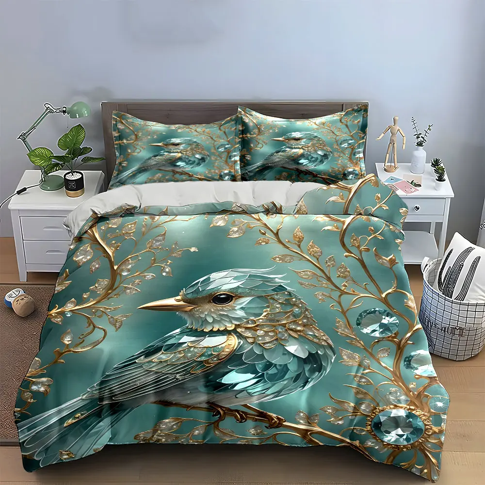 Luxury Bird Decorative Set Bedding Set with 1 Duvet Cover 2 Pillowcases Single Double King Queen, Gift
Luxury Bird Decorative Set Bedding Set with 1 Duvet Cover 2 Pillowcases Single Double King Queen, Gift