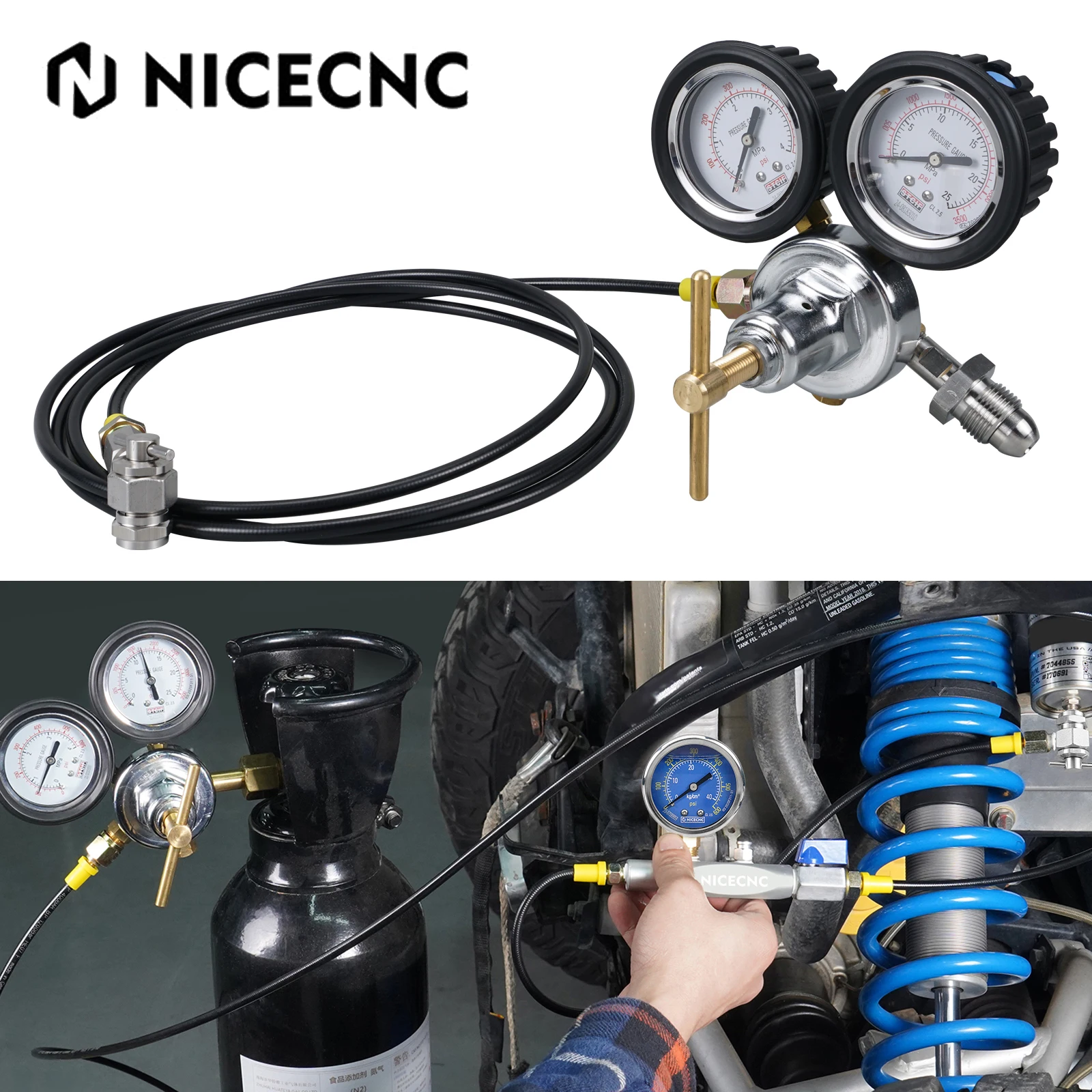 Shock Nitrogen Fill Tool Kit Schrader Valve BS 341 No.3 Connector ATV UTV For KTM Honda Yamaha YZX Polaris RZR CanAm Arctic Cat
Shock Nitrogen Fill Tool Kit Schrader Valve BS 341 No.3 Connector ATV UTV For KTM Honda Yamaha YZX Polaris RZR CanAm Arctic Cat
