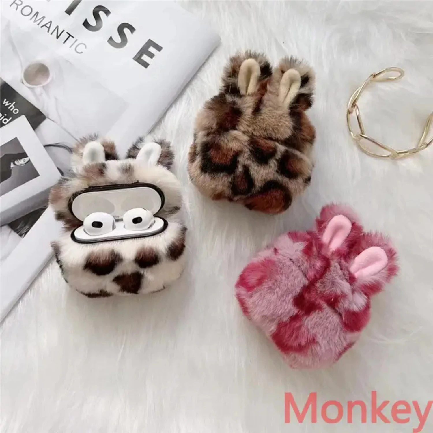 Cute Rabbit Ear Protector Case For AirPods 1 2 3, Wireless Charging Box Soft Fluffy Plush Protective Cover For Air Pods Pro
Cute Rabbit Ear Protector Case For AirPods 1 2 3, Wireless Charging Box Soft Fluffy Plush Protective Cover For Air Pods Pro