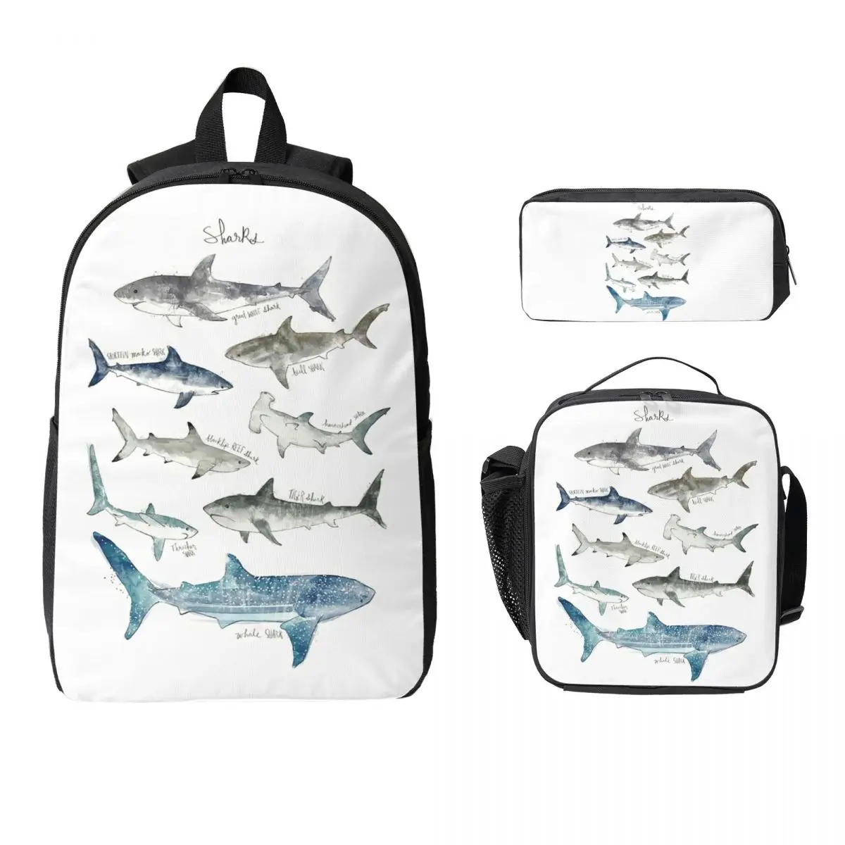 Sharks Backpack Boys Girls BookBag School Bag Laptop Shoulder Bags 3ps Insulated Lunch Bag Pencil Case
Sharks Backpack Boys Girls BookBag School Bag Laptop Shoulder Bags 3ps Insulated Lunch Bag Pencil Case