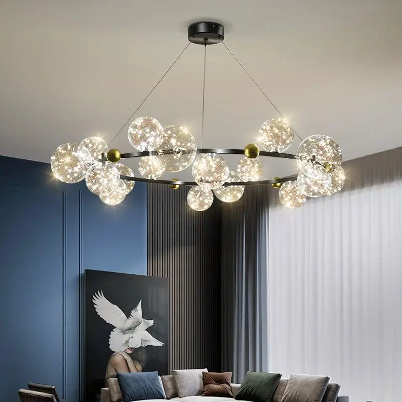 Starry Bubble Ball Glass Chandelier Bedroom Living Room Dining Kitchen Pendant Light Nordic Black Gold Decor Lustre Led Hanglamp
Starry Bubble Ball Glass Chandelier Bedroom Living Room Dining Kitchen Pendant Light Nordic Black Gold Decor Lustre Led Hanglamp