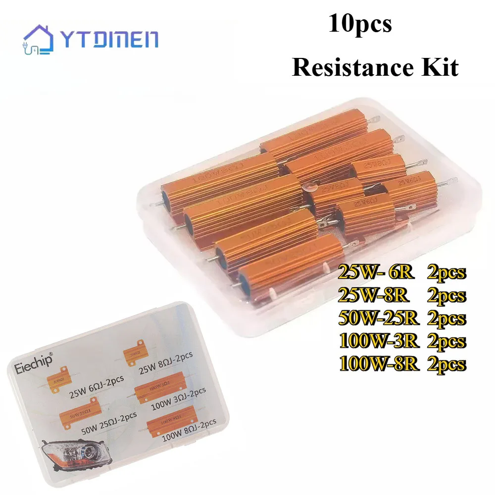 10 шт., алюминиевый проволочный резистор, металлический корпус, 25 Вт, 50 Вт, 100 Вт, устойчивый к автомобильной нагрузке, светодиодный декодер, стоп-сигнал, указатель поворота
10 шт., алюминиевый проволочный резистор, металлический корпус, 25 Вт, 50 Вт, 100 Вт, устойчивый к автомобильной нагрузке, светодиодный декодер, стоп-сигнал, указатель поворота