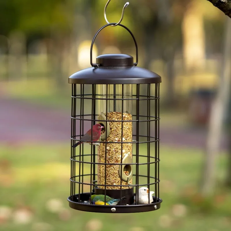 Caged Bird Feeder for Wild Birds Outside, Large Squirrel-Proof Heavy-Duty Metal Hanging Tube Bird Feeder,animal feeders
Caged Bird Feeder for Wild Birds Outside, Large Squirrel-Proof Heavy-Duty Metal Hanging Tube Bird Feeder,animal feeders