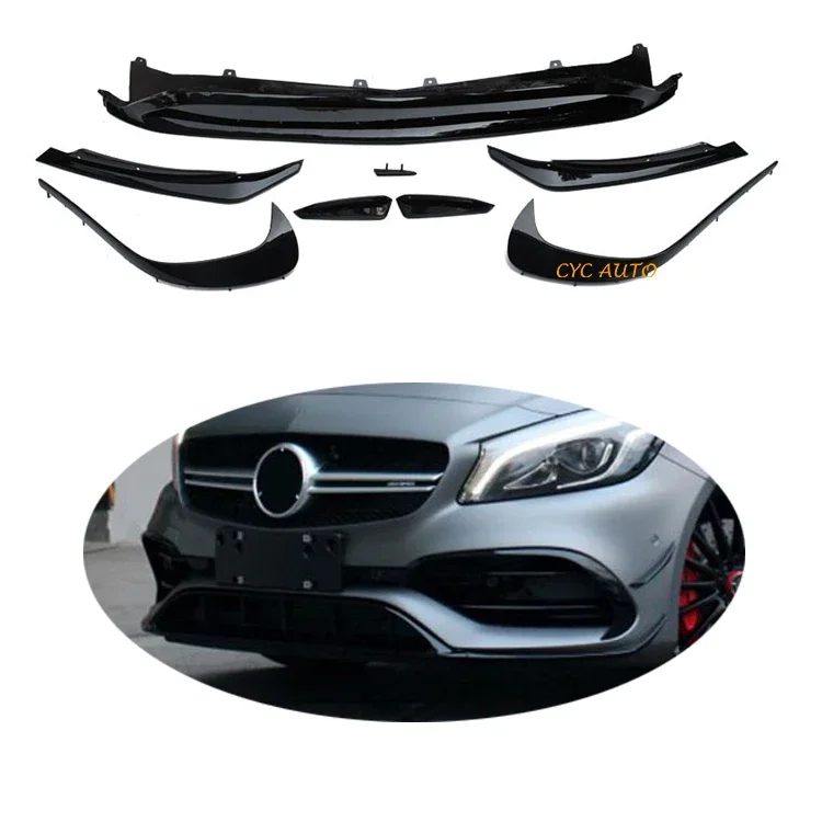A class splitter for Mercedes Benz W176 lip A45 front Aero kit 2016 2017 2018
A class splitter for Mercedes Benz W176 lip A45 front Aero kit 2016 2017 2018