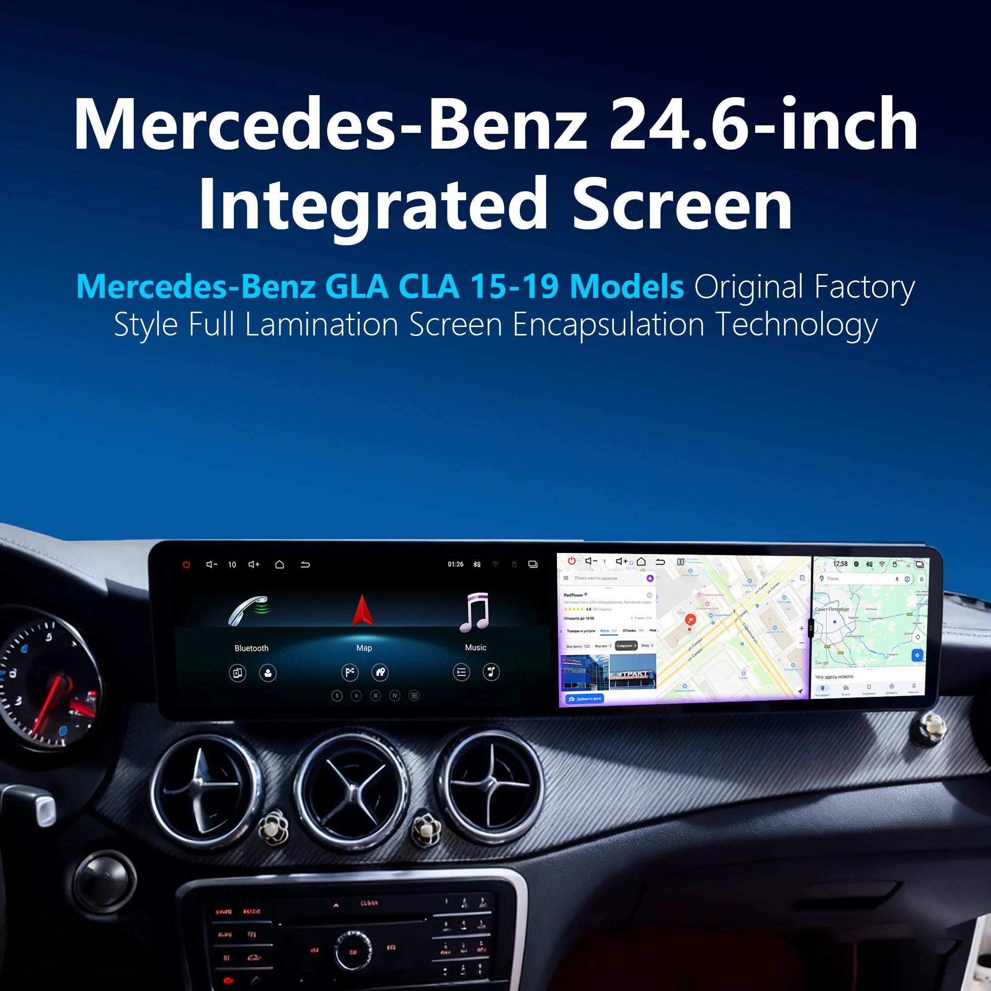 Android Car DVD Multimedia Radio Player for Mercedes-Benz GLA CLA 15-19 Models 24.6 Inch Screen 1920*720 Digital Cluster
Android Car DVD Multimedia Radio Player for Mercedes-Benz GLA CLA 15-19 Models 24.6 Inch Screen 1920*720 Digital Cluster