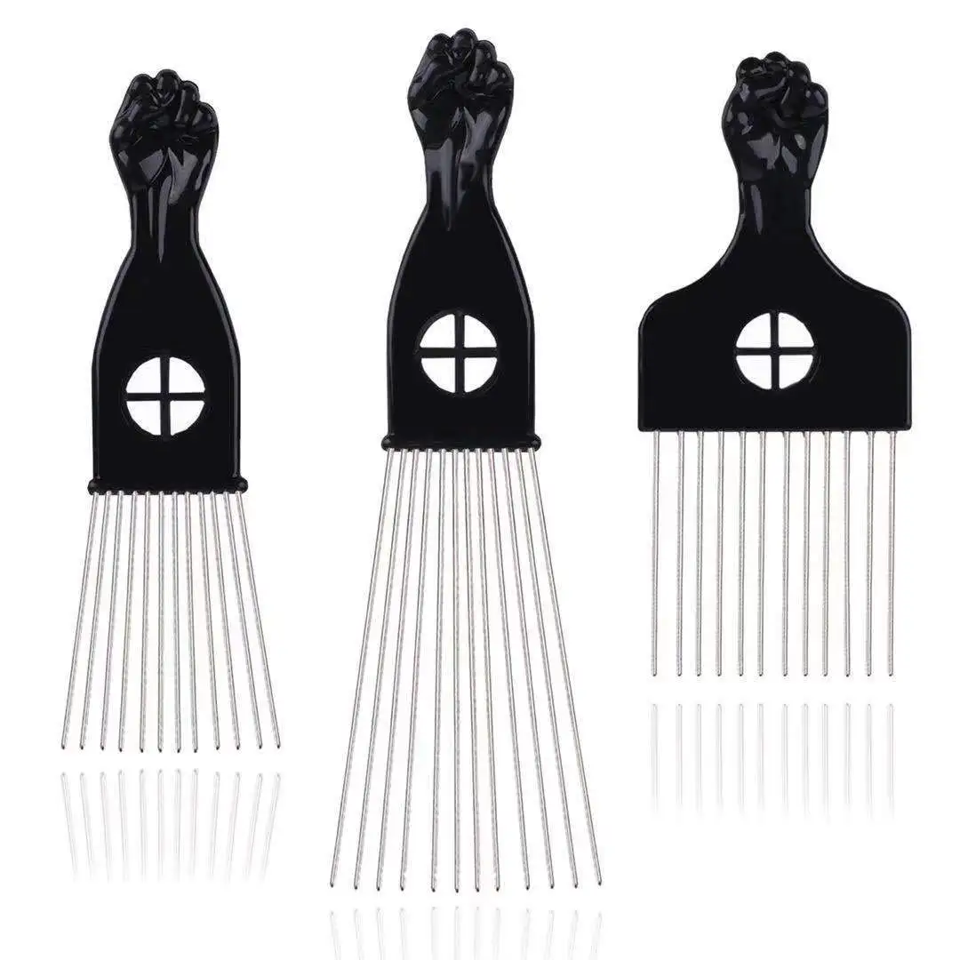 3pcs Stainless Steel Afro Hair Pick Set,Hair Picks - Black Metal Afro Combs for Hair Styling, Fist Pick for Women and Men
3pcs Stainless Steel Afro Hair Pick Set,Hair Picks - Black Metal Afro Combs for Hair Styling, Fist Pick for Women and Men