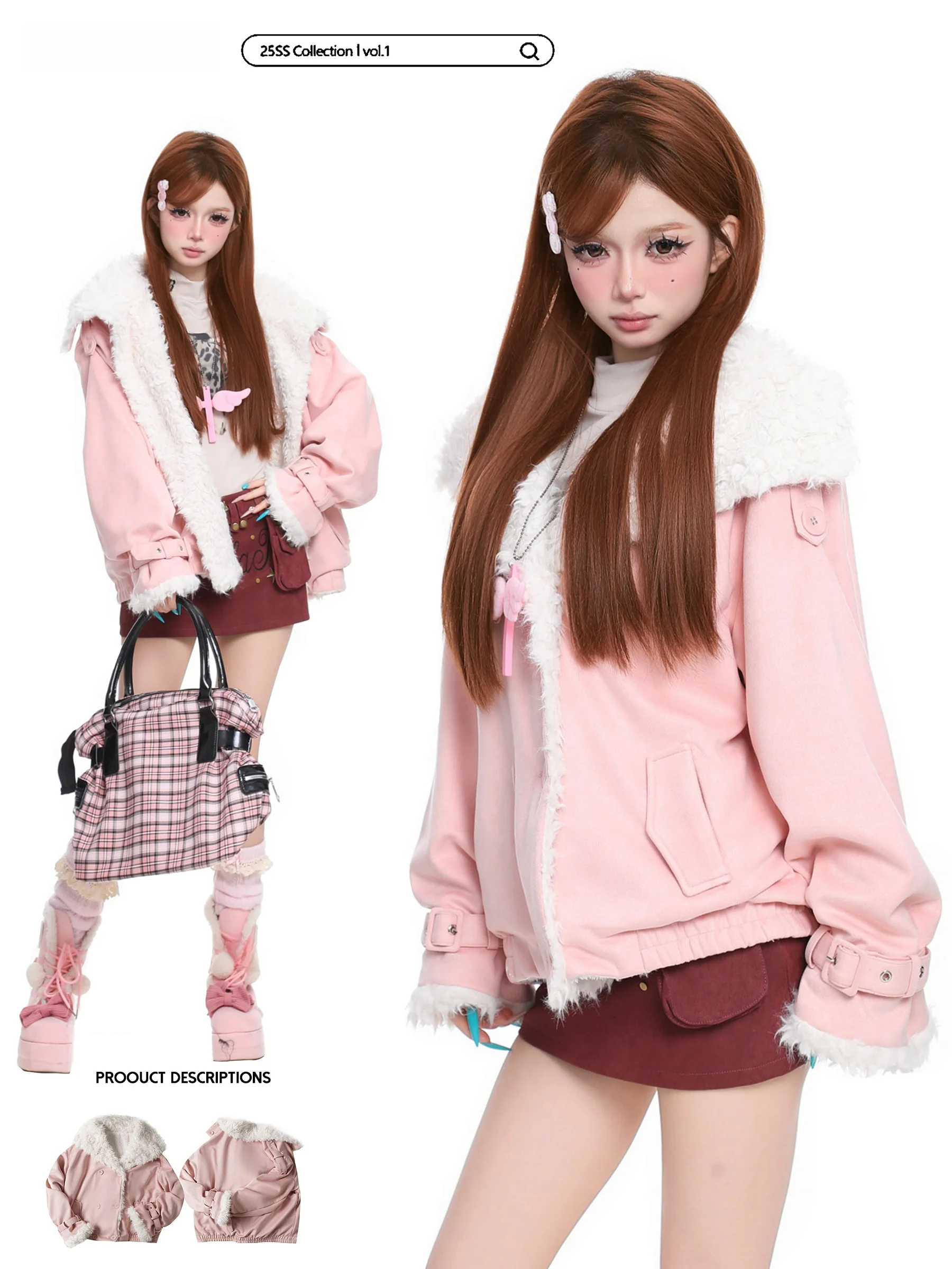 Корейская женская зимняя теплая куртка из искусственной замши с воротником из овечьего меха, с подкладкой из флиса, длинными рукавами, из полиэстеровой ткани
Корейская женская зимняя теплая куртка из искусственной замши с воротником из овечьего меха, с подкладкой из флиса, длинными рукавами, из полиэстеровой ткани