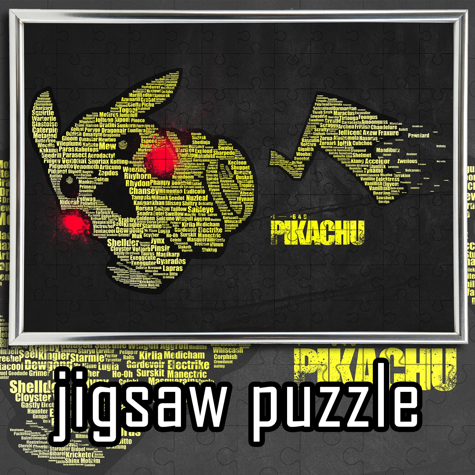 High Contrast Yellow & Black Pikachu Art Puzzle Medium Difficulty 108-1000pcs Gift
High Contrast Yellow & Black Pikachu Art Puzzle Medium Difficulty 108-1000pcs Gift