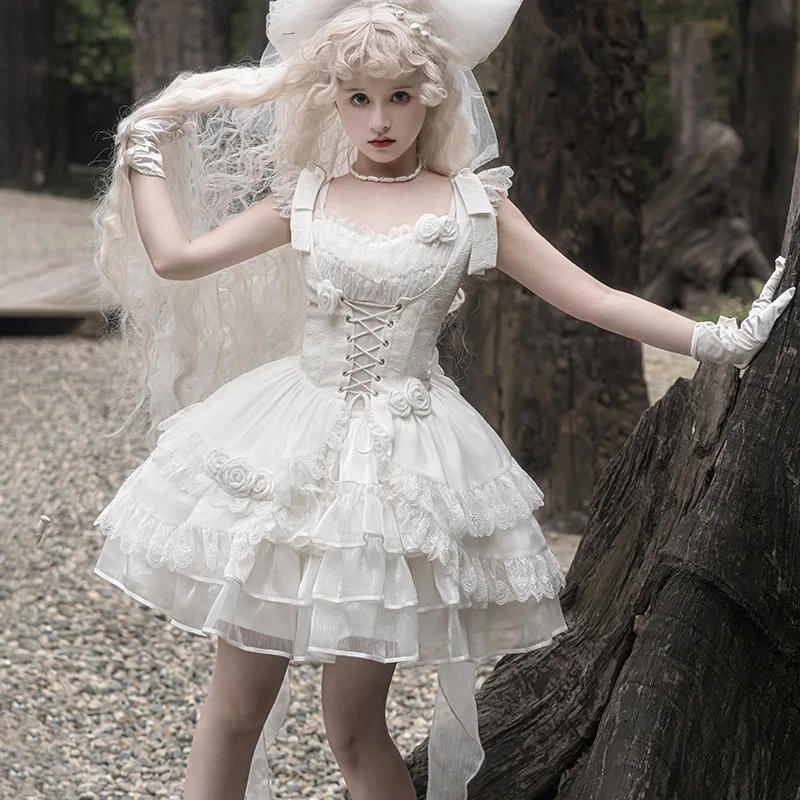 Original authentic Gothic Lolita Sweet White Flower Married Rose Retro Tie waist Jsk Princess dress
Original authentic Gothic Lolita Sweet White Flower Married Rose Retro Tie waist Jsk Princess dress