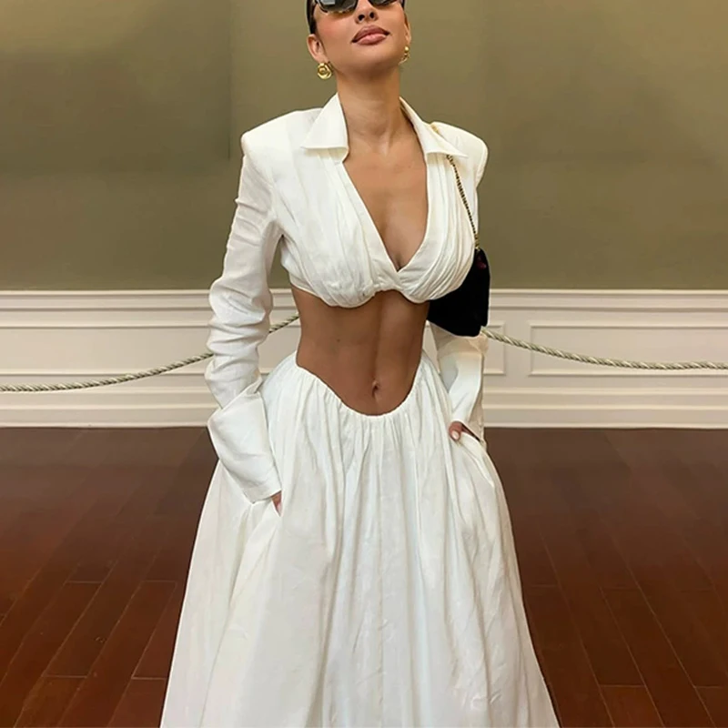 Spring High Street Cool Girl Daily Set with Collar Long Sleeve Ultra Short Top A Swing Long Skirt Casual Two Piece Set
Spring High Street Cool Girl Daily Set with Collar Long Sleeve Ultra Short Top A Swing Long Skirt Casual Two Piece Set