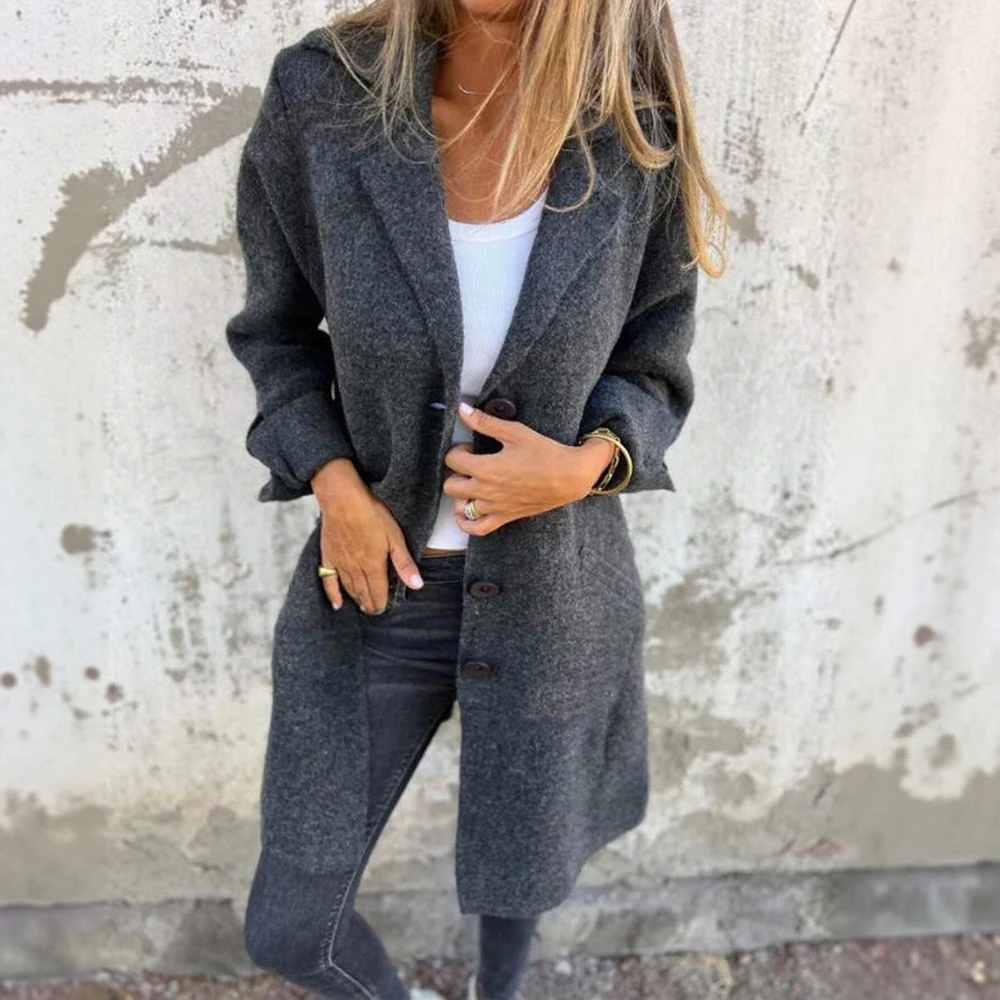 Women's Autumn Winter Long Sleeve Lapel Button Front Overcoats Comfortable Solid Color Daily Basic Fashion Top
Women's Autumn Winter Long Sleeve Lapel Button Front Overcoats Comfortable Solid Color Daily Basic Fashion Top