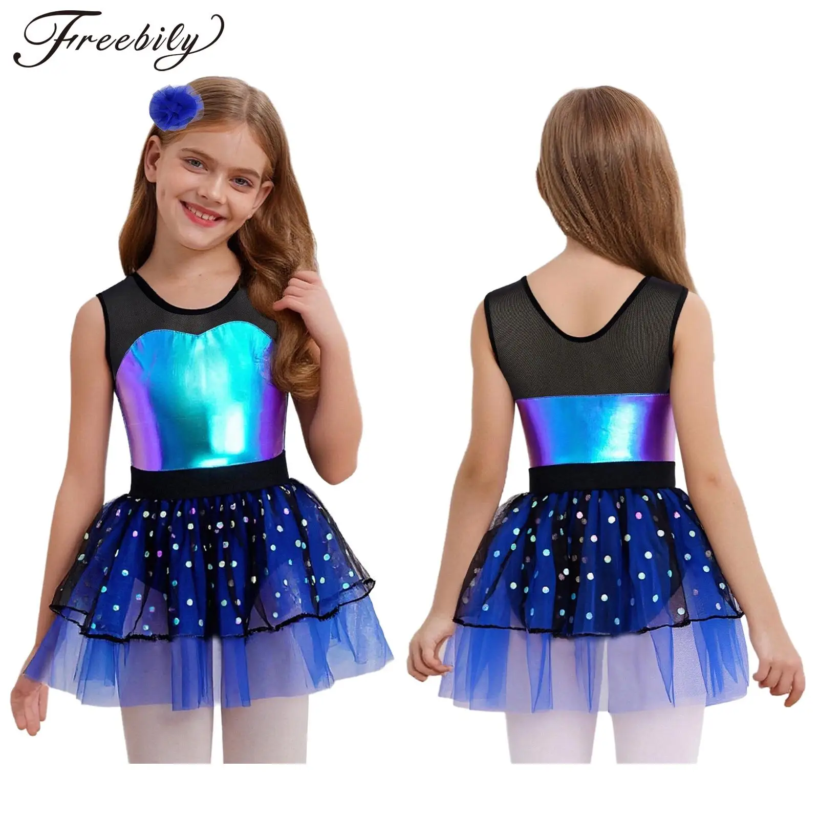 Kids Girls Jazz Ballet Dance Dress Metallic Patchwork Mesh Hem Tutu Dress Competition Performance Costume
Kids Girls Jazz Ballet Dance Dress Metallic Patchwork Mesh Hem Tutu Dress Competition Performance Costume