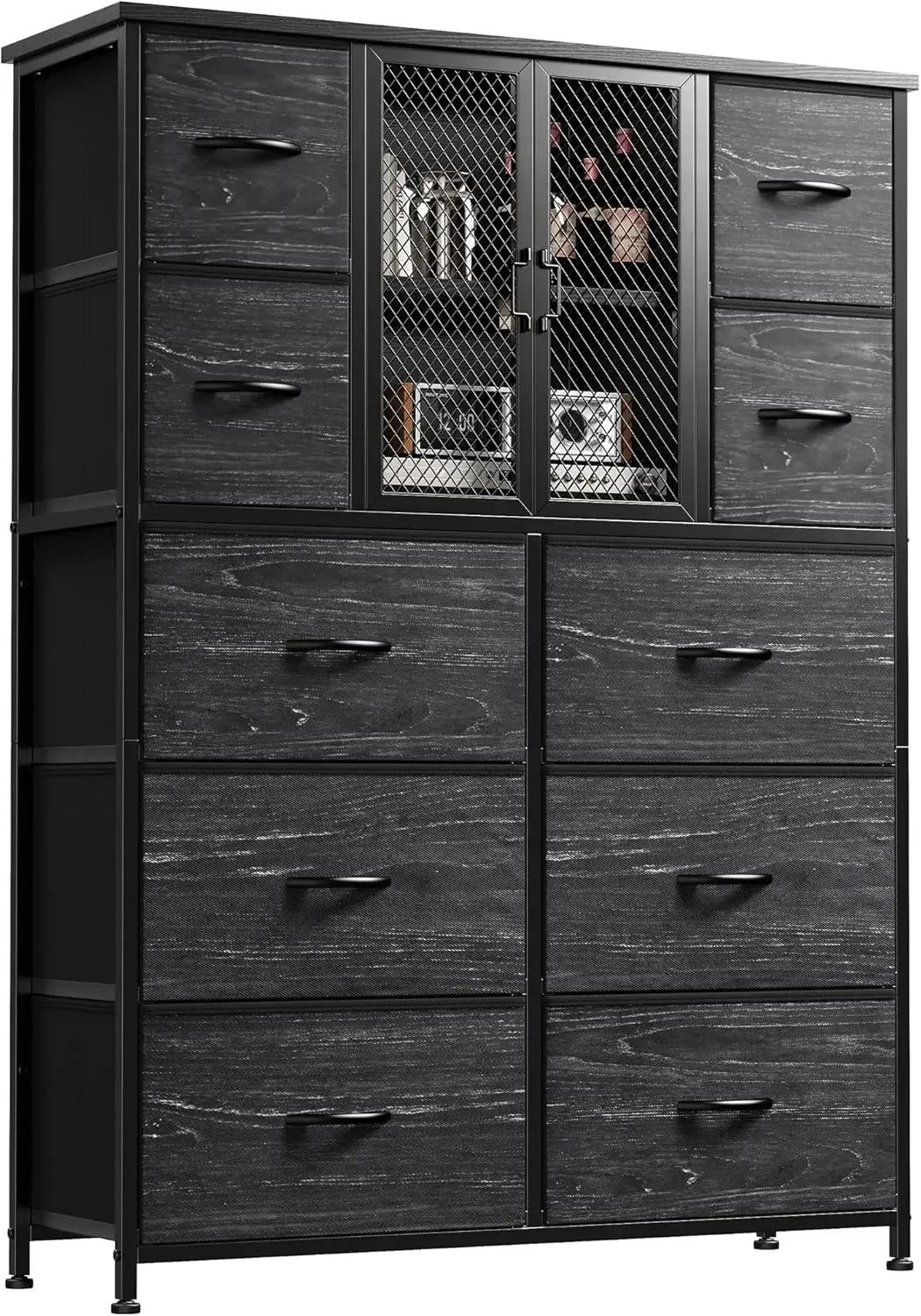 Dresser for Bedroom with Mesh Door Tall Dressers & Chests of Drawers with 10 Fabric Drawer Morden Dresser Organizer,Metal Frame,
Dresser for Bedroom with Mesh Door Tall Dressers & Chests of Drawers with 10 Fabric Drawer Morden Dresser Organizer,Metal Frame,