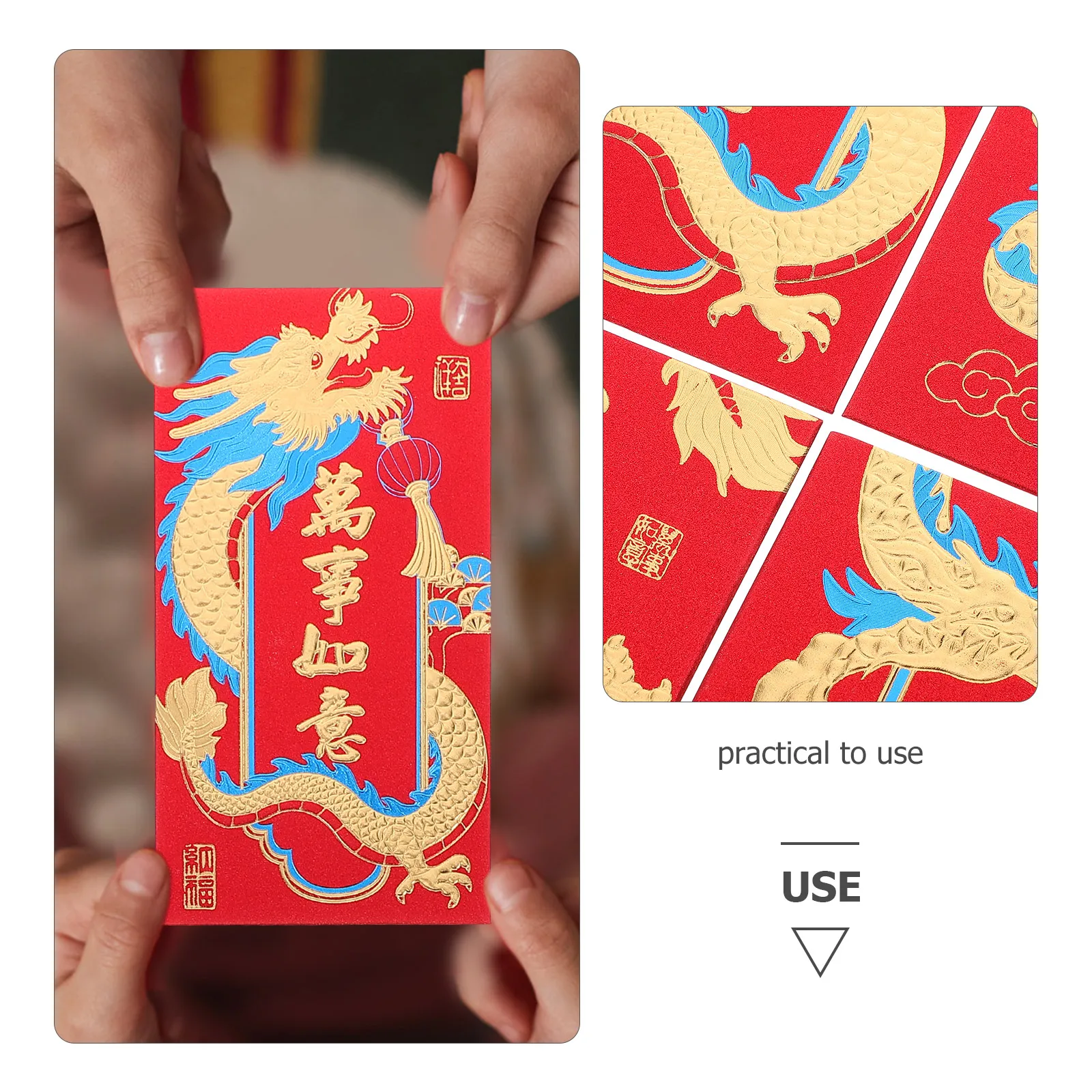 24pcs 2024 Dragon Year Red Envelopes 170x90mm Blue Gold Foil Lucky Money Bags Cartoon Packets for Spring Festival Gifts
24pcs 2024 Dragon Year Red Envelopes 170x90mm Blue Gold Foil Lucky Money Bags Cartoon Packets for Spring Festival Gifts