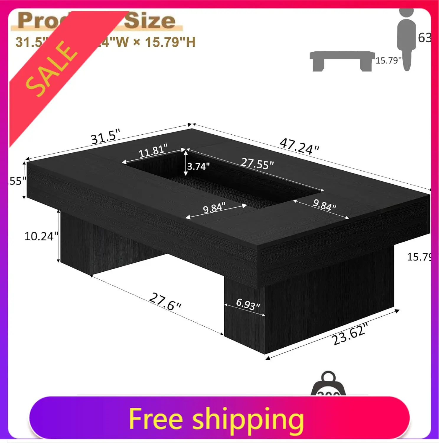 Black Coffee Table, Modern Wood Led Living Room Table with Storage, Unique Large Wide Rectangle Center Table with LED Light, Con
Black Coffee Table, Modern Wood Led Living Room Table with Storage, Unique Large Wide Rectangle Center Table with LED Light, Con