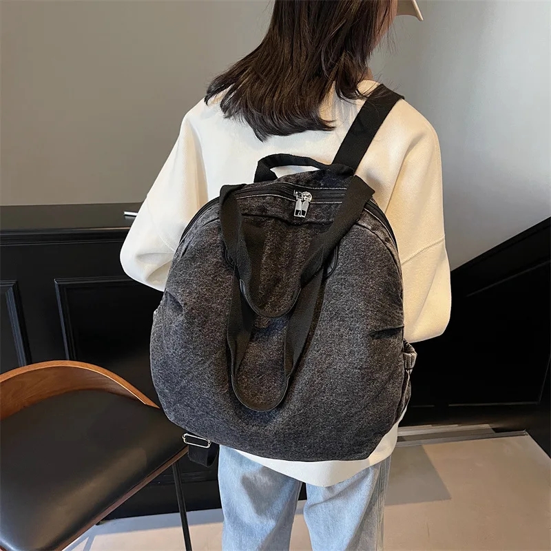 New Trendy Women's Backpack Denim Casual Shoulder Bag Large Capacity Simple Commuter Student School Package
New Trendy Women's Backpack Denim Casual Shoulder Bag Large Capacity Simple Commuter Student School Package