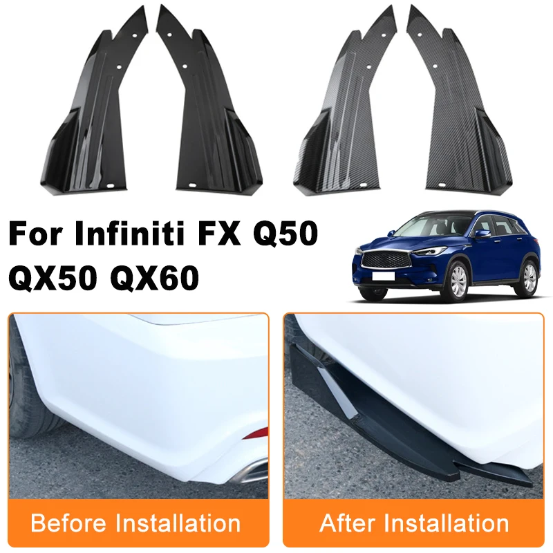 Car Rear Bumper Spoiler Lip Diffuser Side Skirt Splitter Wrap Angle Anti-Crash Protection For Infiniti FX Q50 QX50 QX60
Car Rear Bumper Spoiler Lip Diffuser Side Skirt Splitter Wrap Angle Anti-Crash Protection For Infiniti FX Q50 QX50 QX60