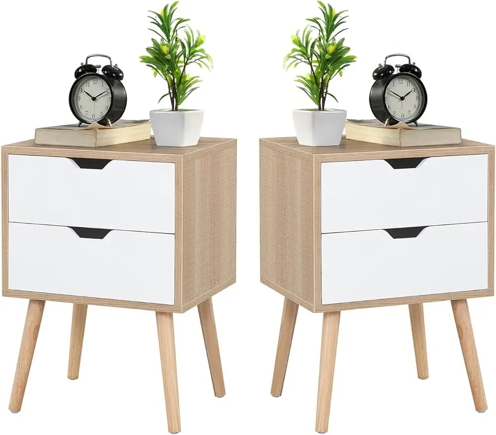 Sweetgo Nightstands Set of 2-Natural Beside Table with Storage Drawer - Midcentury Modern Bedroom Storage Cabinet -Solid Wood Le
Sweetgo Nightstands Set of 2-Natural Beside Table with Storage Drawer - Midcentury Modern Bedroom Storage Cabinet -Solid Wood Le