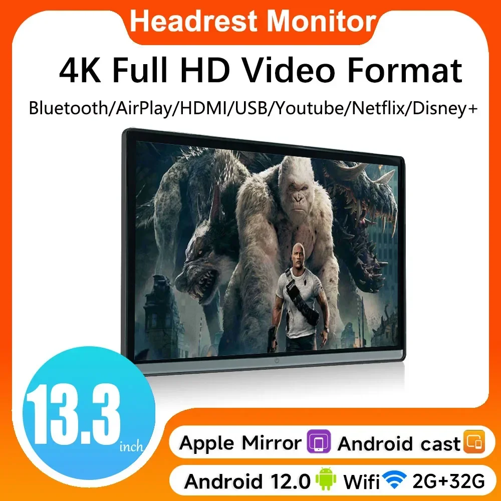 HMDI 11.5/13.3"Android 12 2+32G/4G+64G Car Headrest Monitor IPS Tablet Touch Screen For Car Rear Seat 4K Video Music TV Player
HMDI 11.5/13.3"Android 12 2+32G/4G+64G Car Headrest Monitor IPS Tablet Touch Screen For Car Rear Seat 4K Video Music TV Player