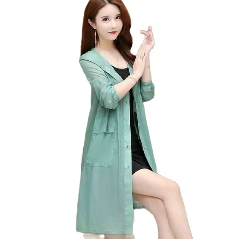 Windbreaker Coat Women's New Summer Thin Section Solid Color Long-sleeved Sunscreen Mid-length Top Can Be Worn Outside Sunscreen
Windbreaker Coat Women's New Summer Thin Section Solid Color Long-sleeved Sunscreen Mid-length Top Can Be Worn Outside Sunscreen