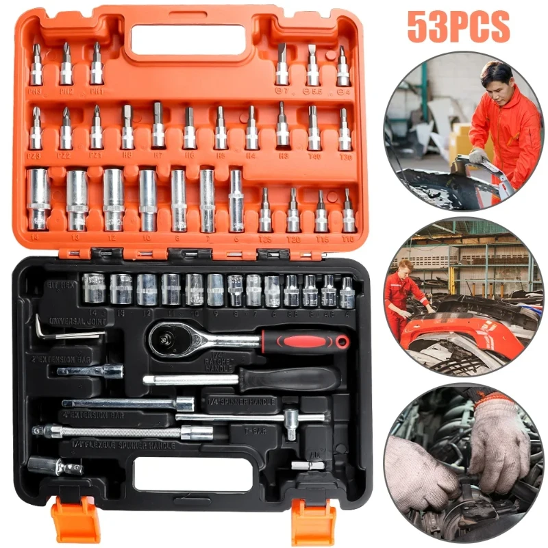 53PCS Ratchet Torque Wrench Combination Kit Ratchet Quick Wrench Socket Automotive Motorcycle Repair Kit
53PCS Ratchet Torque Wrench Combination Kit Ratchet Quick Wrench Socket Automotive Motorcycle Repair Kit