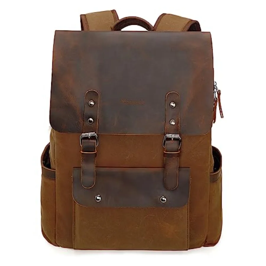 Waxed Canvas Backpack, Leather Rucksack Knapsack for Men Woman Vintage Travel Laptop Backpack 15.6 Inch Satchel Backpack, Retro
Waxed Canvas Backpack, Leather Rucksack Knapsack for Men Woman Vintage Travel Laptop Backpack 15.6 Inch Satchel Backpack, Retro