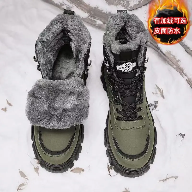 Мужские высокие зимние теплые хлопковые туфли с флисом, уличные противоскользящие меховые сапоги Northeast Snow Boots
Мужские высокие зимние теплые хлопковые туфли с флисом, уличные противоскользящие меховые сапоги Northeast Snow Boots