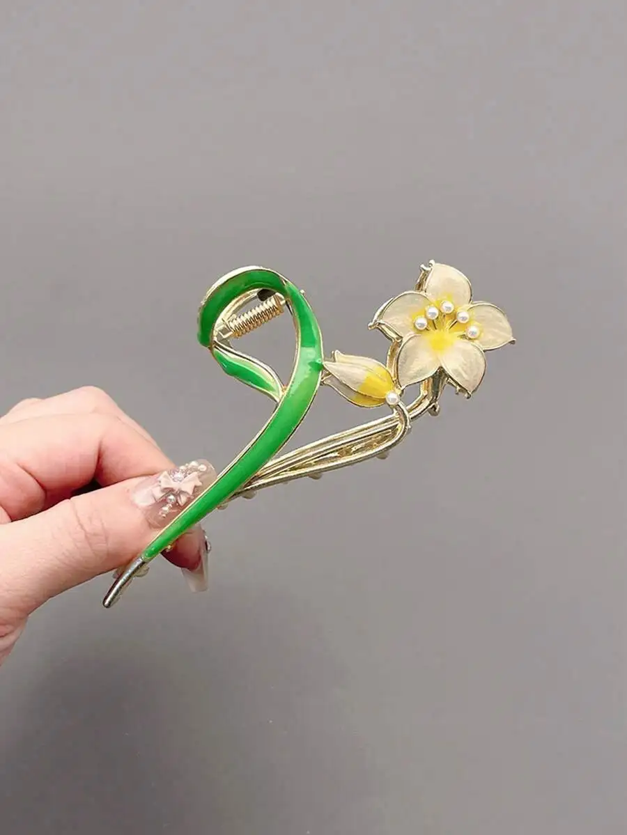 Womens Floral Alloy Faux Pearl Hair Claw Clip For Daily Summer Beach Vacation Party
Womens Floral Alloy Faux Pearl Hair Claw Clip For Daily Summer Beach Vacation Party