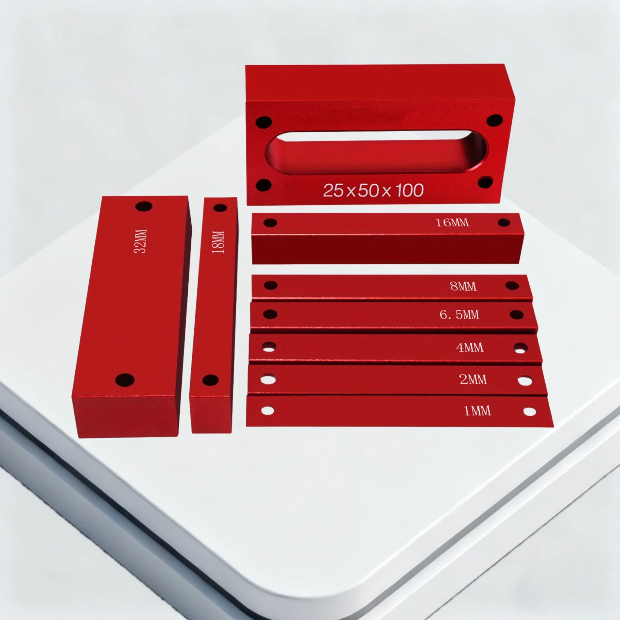 9Pcs Metric Setup Blocks Height Gauge Set - Woodworking Aluminum Measuring Bars for Carpenter Measuring
9Pcs Metric Setup Blocks Height Gauge Set - Woodworking Aluminum Measuring Bars for Carpenter Measuring