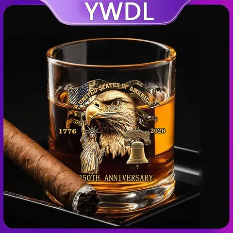 1/2/4/6 Stück America 250th Anniversary Whiskey Glass Cup Clear Scotch Bourbon Cocktail Wine Cup Party Beer Cup Festival Gift 11oz