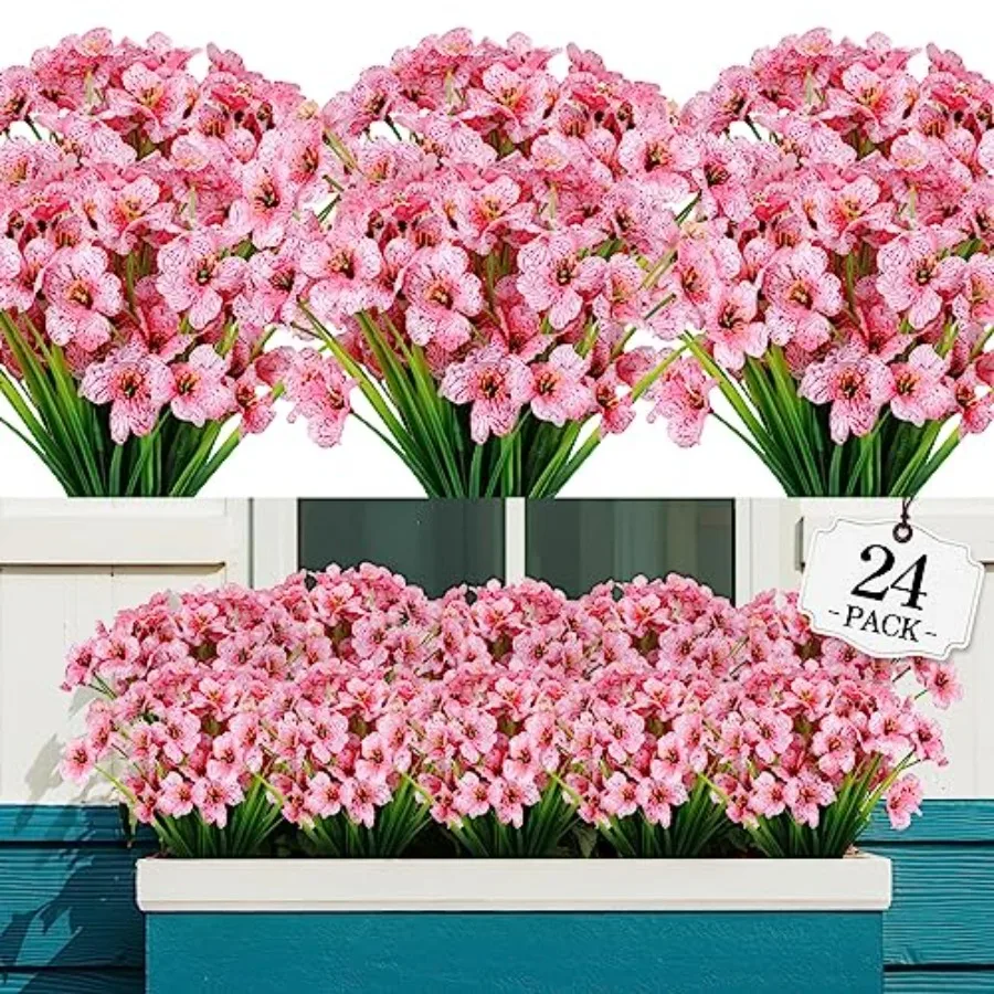 24 Bundles Artificial Flowers for Outdoor, No Fade Fake Plastic Flowers Faux Plants for Decoration Hanging Planters Indoor Outs
24 Bundles Artificial Flowers for Outdoor, No Fade Fake Plastic Flowers Faux Plants for Decoration Hanging Planters Indoor Outs