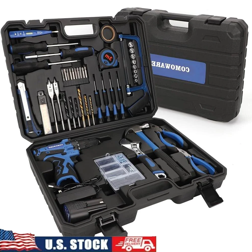 Cordless Drill Tool Kit 153Pcs Household Tool Set with 16.8V Li-ion Battery Power Drill Hand Tools Home Repair DIY Projects
Cordless Drill Tool Kit 153Pcs Household Tool Set with 16.8V Li-ion Battery Power Drill Hand Tools Home Repair DIY Projects