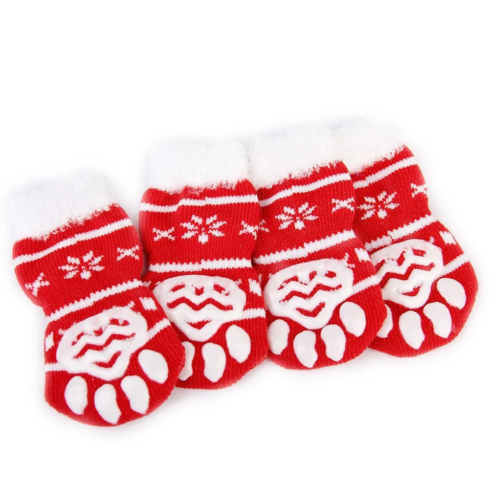 4Pcs Pet Cotton Socks Non-Slip Anti-Claw Pattern Red White Protect Cold Snow Ice Dog Cat Socks Christmas Style
4Pcs Pet Cotton Socks Non-Slip Anti-Claw Pattern Red White Protect Cold Snow Ice Dog Cat Socks Christmas Style