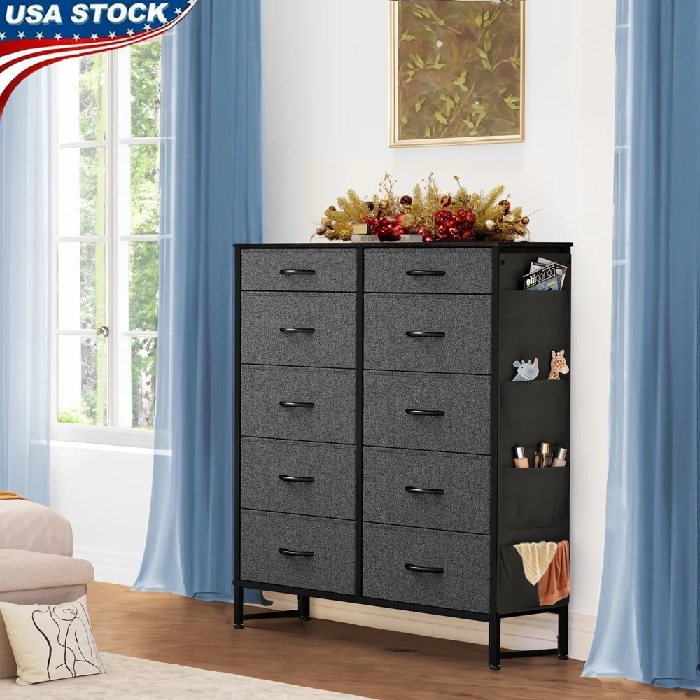 Fabric Dresser with 10 Drawers Tall Storage Tower Organizer Waterproof Easy Assembly Bedroom Nursery Closet Living Room
Fabric Dresser with 10 Drawers Tall Storage Tower Organizer Waterproof Easy Assembly Bedroom Nursery Closet Living Room