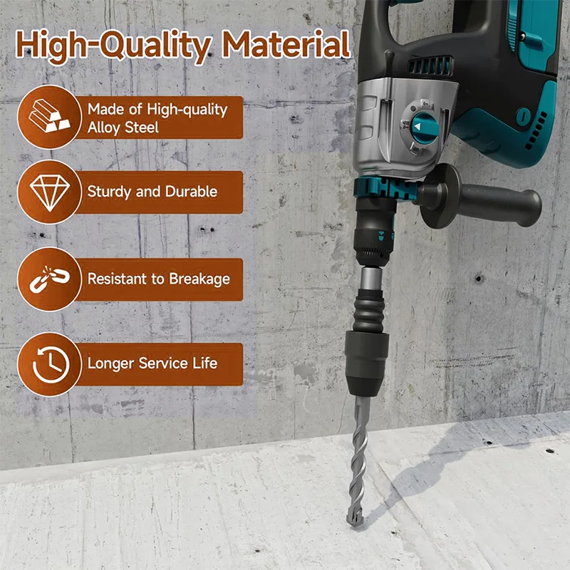 SDS-Plus to SDS-Max Adapter for Rotary Hammers 8-1/4 Inches Long Alloy Steel Adapter Impact Drill Socket Adapter Tools Accessory
SDS-Plus to SDS-Max Adapter for Rotary Hammers 8-1/4 Inches Long Alloy Steel Adapter Impact Drill Socket Adapter Tools Accessory