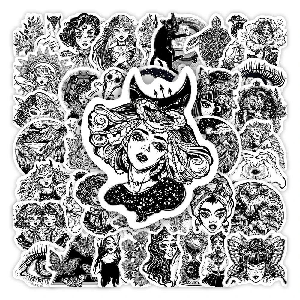 Cartoon Gothic Witch Girl Stickers Black Cool DIY Kids Toys Gift Decal for Laptop Phone Scrapbook Luggage Waterproof Decorative
Cartoon Gothic Witch Girl Stickers Black Cool DIY Kids Toys Gift Decal for Laptop Phone Scrapbook Luggage Waterproof Decorative