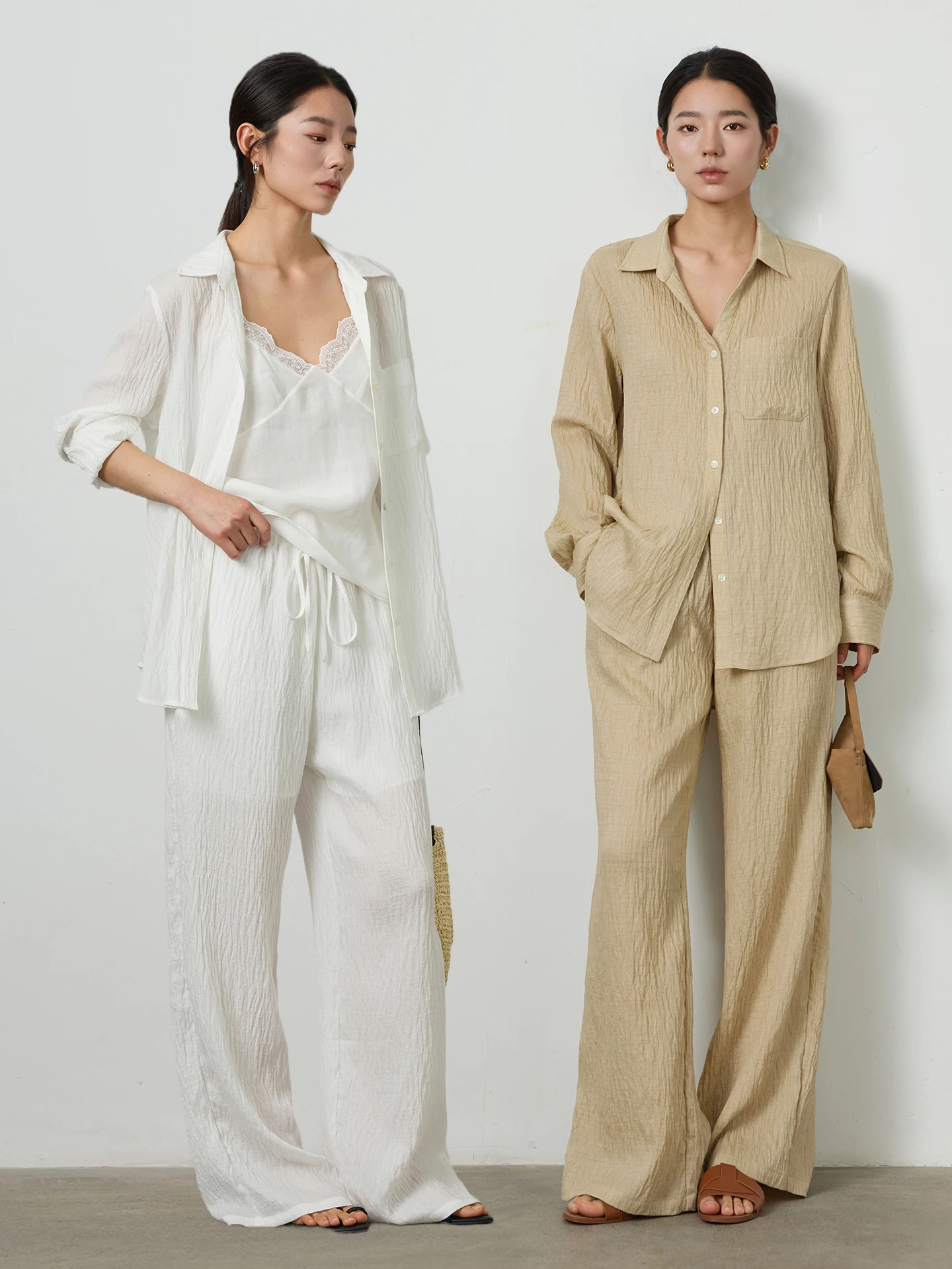 Textured Sensation Women's Shirt LIAC ROC Spring New Style Drapey Wide Leg Pants Versatile Casual Loose Fit Long Sleeve
Textured Sensation Women's Shirt LIAC ROC Spring New Style Drapey Wide Leg Pants Versatile Casual Loose Fit Long Sleeve